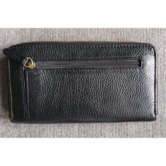 VTG Large Fossil 75082 Black Pebbled Leather Classic Style Handbag W Free Wallet - Picture 8 of 15